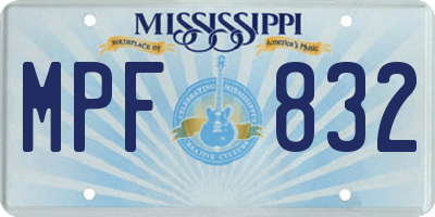 MS license plate MPF832