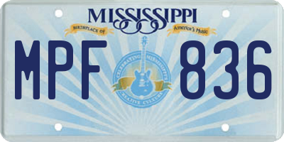 MS license plate MPF836