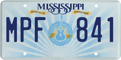 MS license plate MPF841