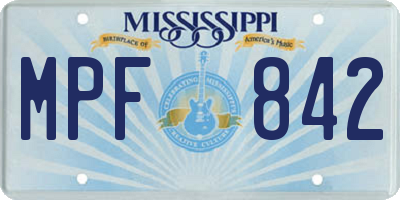 MS license plate MPF842