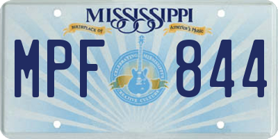MS license plate MPF844