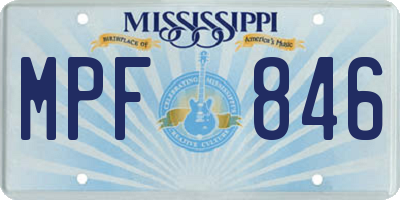 MS license plate MPF846