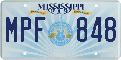 MS license plate MPF848