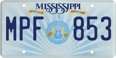MS license plate MPF853