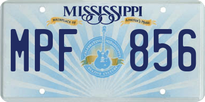 MS license plate MPF856