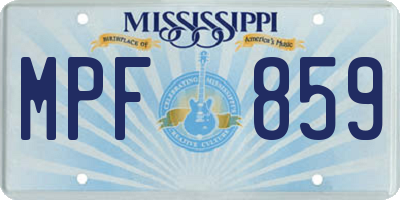 MS license plate MPF859