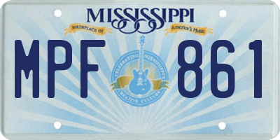 MS license plate MPF861