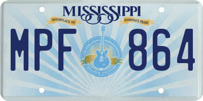 MS license plate MPF864