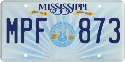 MS license plate MPF873