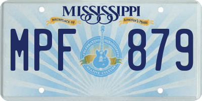MS license plate MPF879