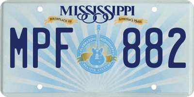 MS license plate MPF882