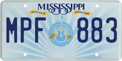 MS license plate MPF883