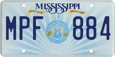 MS license plate MPF884