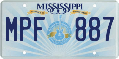 MS license plate MPF887