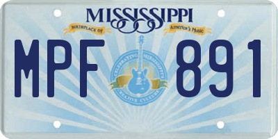 MS license plate MPF891