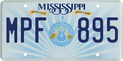 MS license plate MPF895
