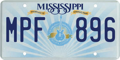 MS license plate MPF896