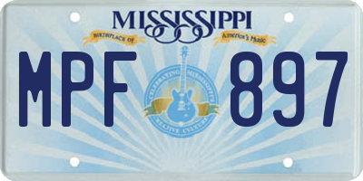 MS license plate MPF897