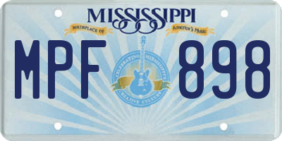 MS license plate MPF898
