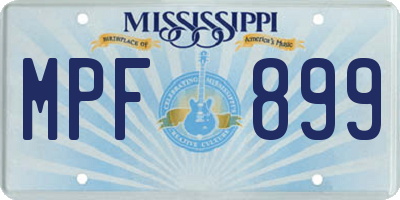 MS license plate MPF899