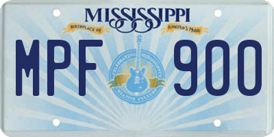 MS license plate MPF900
