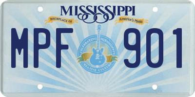 MS license plate MPF901