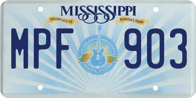 MS license plate MPF903