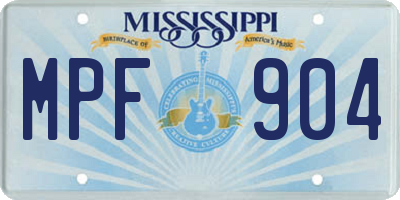 MS license plate MPF904