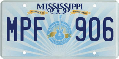 MS license plate MPF906