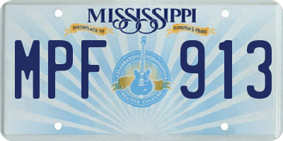MS license plate MPF913