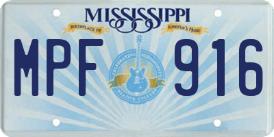 MS license plate MPF916