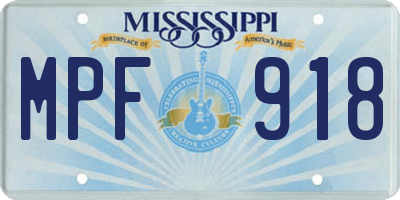 MS license plate MPF918