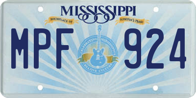 MS license plate MPF924