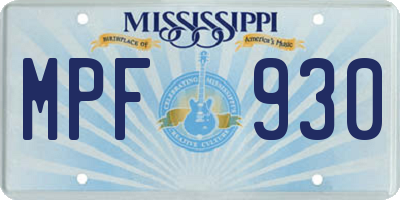 MS license plate MPF930