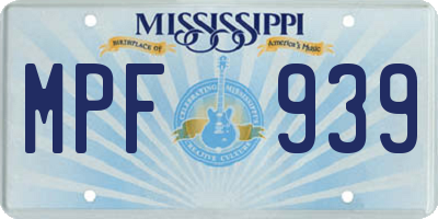 MS license plate MPF939