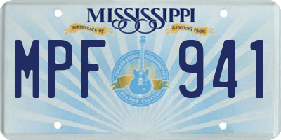 MS license plate MPF941