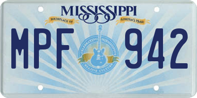 MS license plate MPF942
