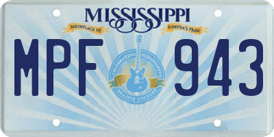 MS license plate MPF943