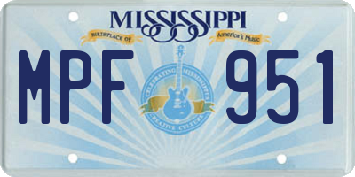 MS license plate MPF951