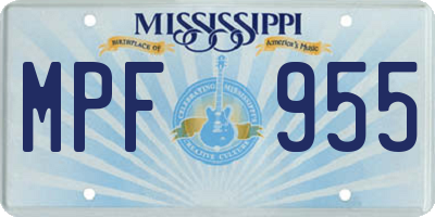 MS license plate MPF955