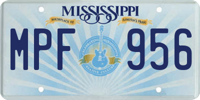 MS license plate MPF956