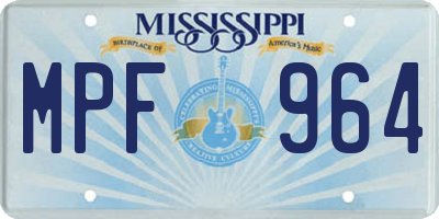 MS license plate MPF964