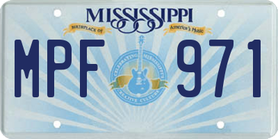 MS license plate MPF971