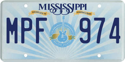 MS license plate MPF974