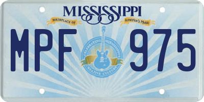 MS license plate MPF975