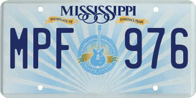MS license plate MPF976