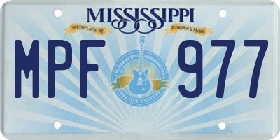 MS license plate MPF977