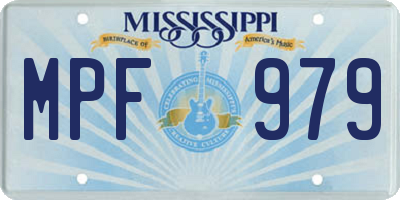 MS license plate MPF979