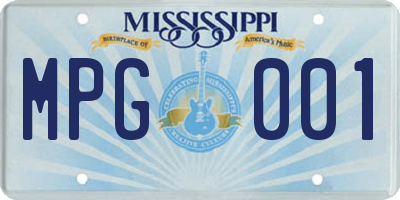 MS license plate MPG001
