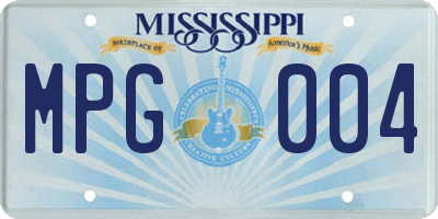 MS license plate MPG004